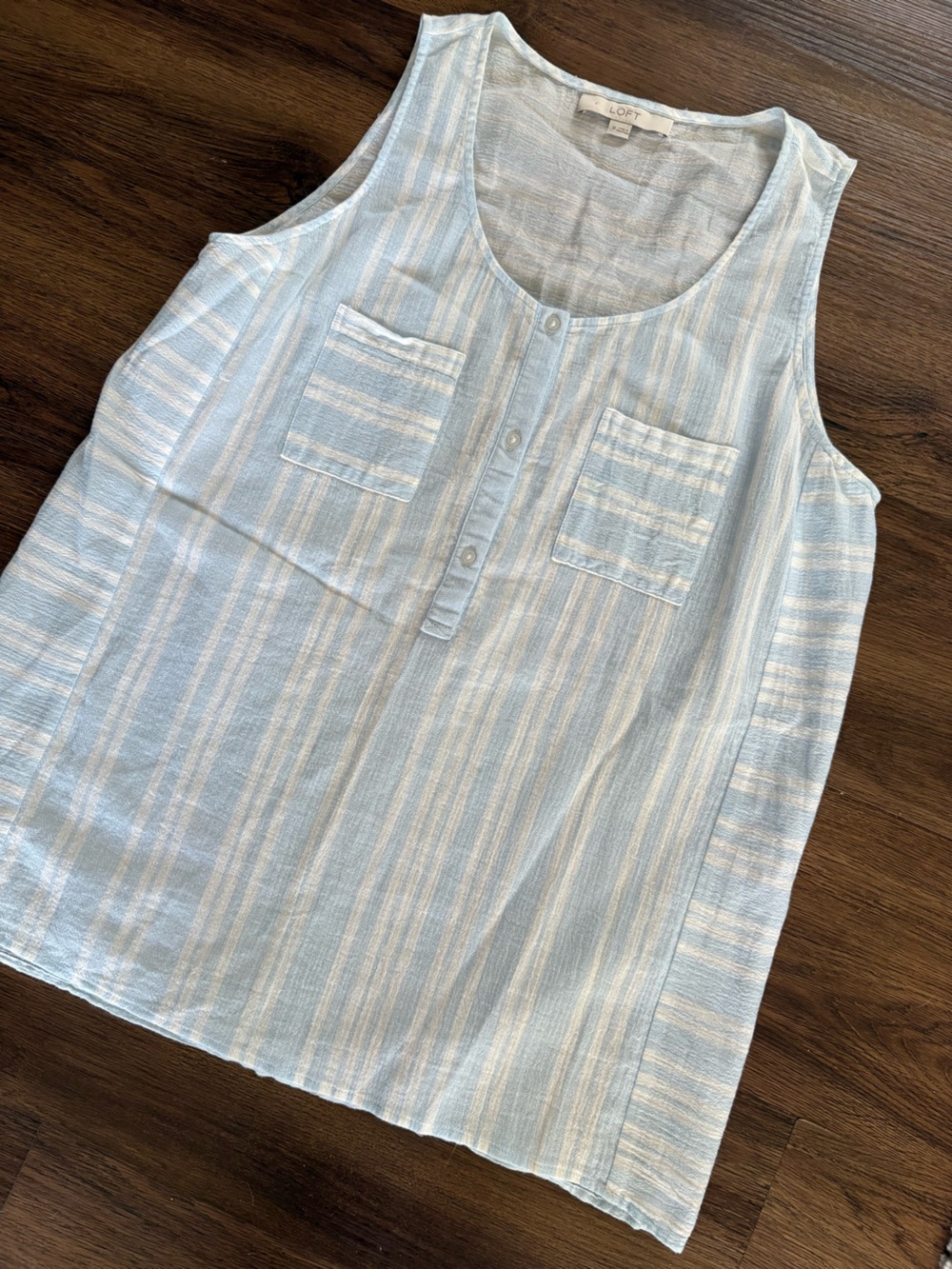 👉3/$25 LOFT 100% Cotton Nautical Tank M